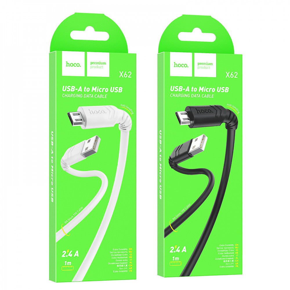 Micro 2.4A Cable (1m) — Hoco X62 — Black
