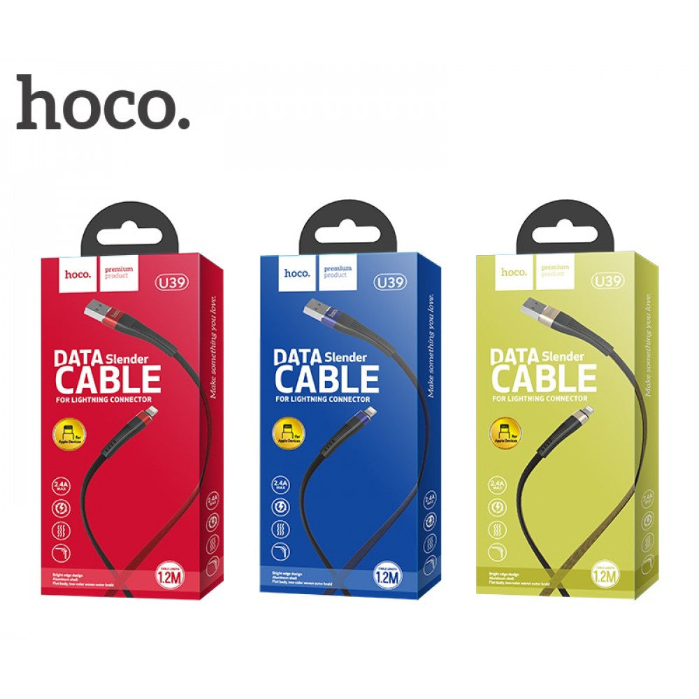 Lightning cable 2.4A (1.2m) – Hoco U39 – Black & Gold