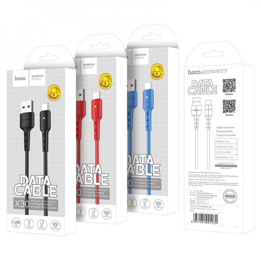 USB C cable 2A (1.2m) – Hoco X30 – Black
