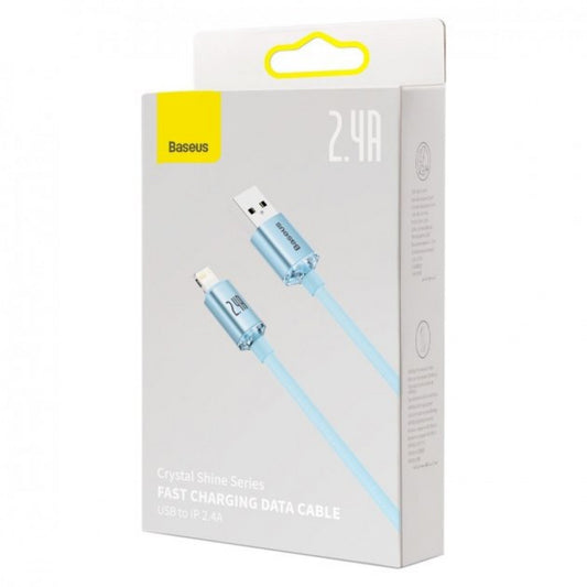 Lightning cable 2.4A (1.2m) - Baseus (CAJY0011) Crystal Shine Series - CAJY001103 Sky Blue