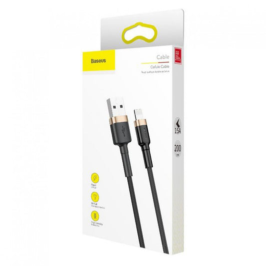 Lightning cable 1.5A (2m) - Baseus (CALKLF-CV1) Cafule Series Gold & Black - CALKLF-CV1 Gold+Black