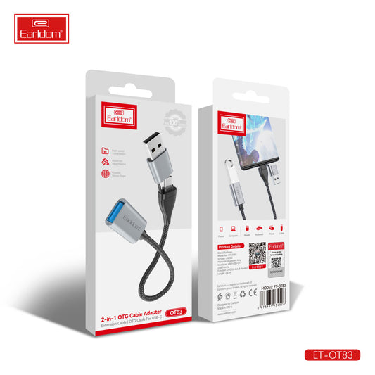 Adapter OTG USB C & USB A To USB3.0 – Earldom ET-OT83 2 in 1