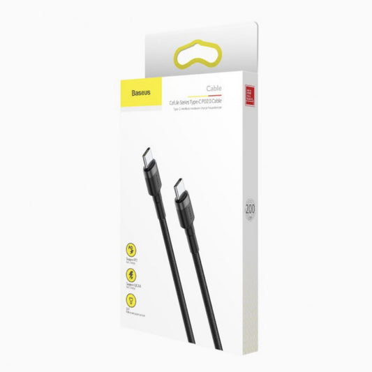 USB C to Lightning Cable 20W (1m) – Baseus (CATLKLF-G) Cafule Series – CATLKLF-G1 Black