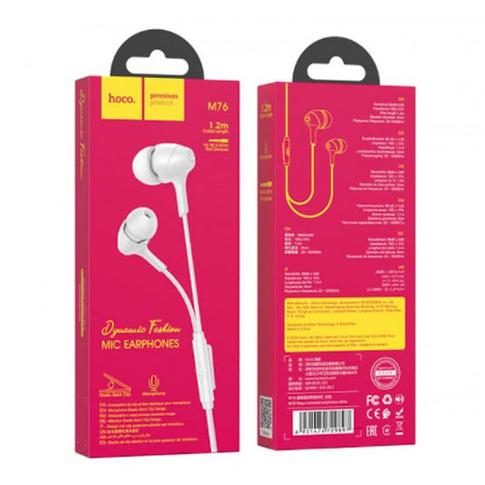 Headphones with microphone 3.5mm – Hoco M76 Maya universal – White
