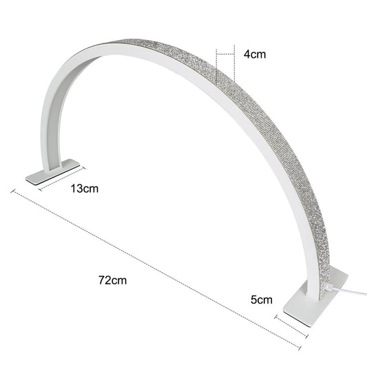 F-624 Half Moon LED Nail Lamp for Eyelash Extension Eyebrow Tattoo Makeup 72x36cm - Black