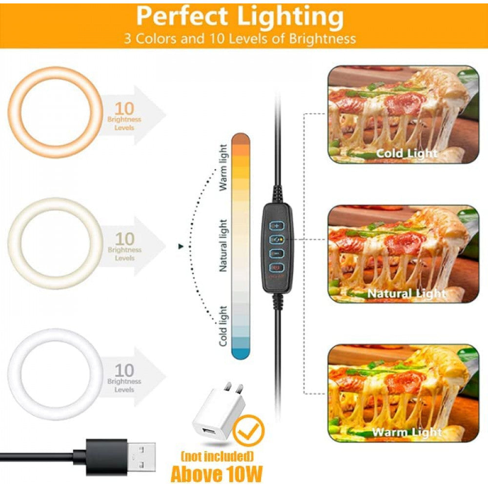 Ring lamp LED 360 Veron F-537S 10" 3300K - 6000K + holder + remote + tripod stand