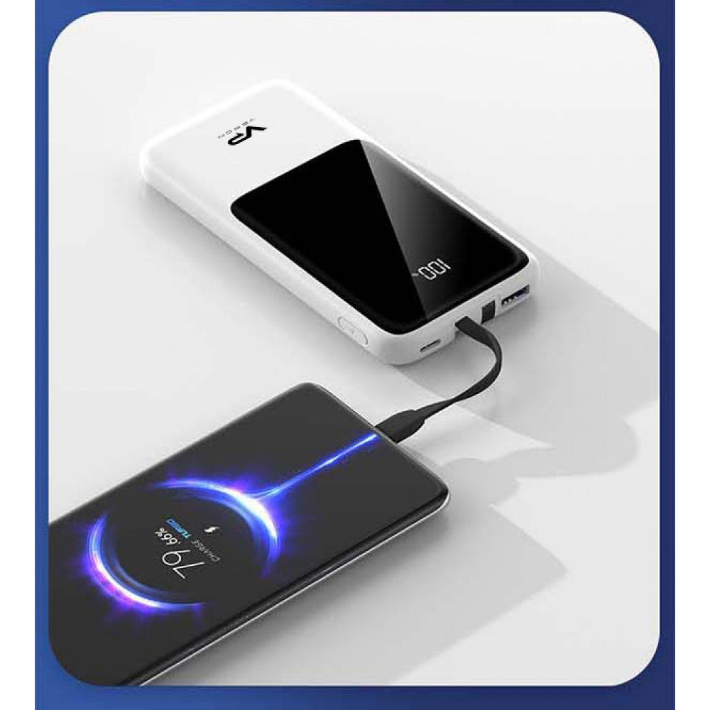 Power Bank 10000 mAh PD – Veron PS1 & Type C 22.5w & Lightning 20w Cables – Black