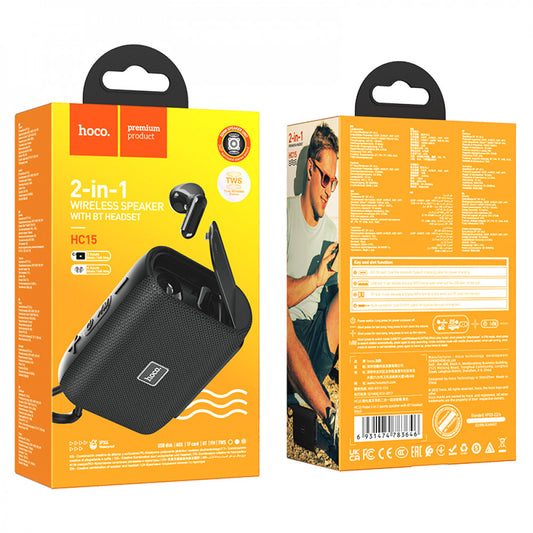 Speaker & Bluetooth Headset – Hoco HC15 2-in-1 – Black