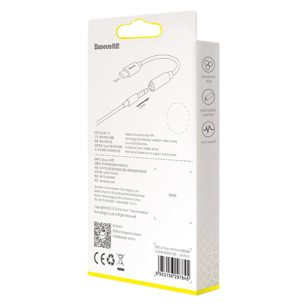 Adapter USB C To 3.5mm – Baseus (CATL54-01) L54 Black – CATL54-01 Black