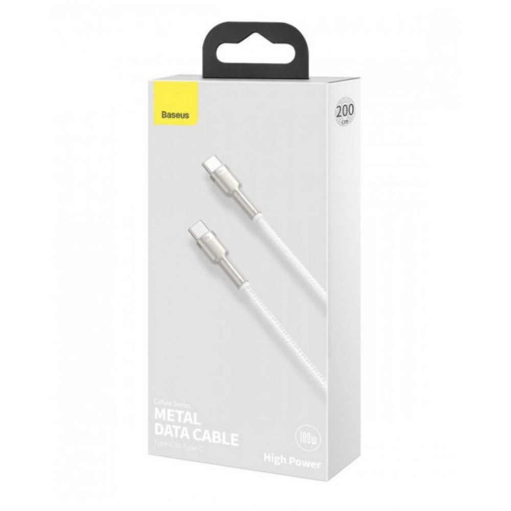 USB C to C cable 100W PD (2m) – Baseus (CALD000302) Dynamic Series White