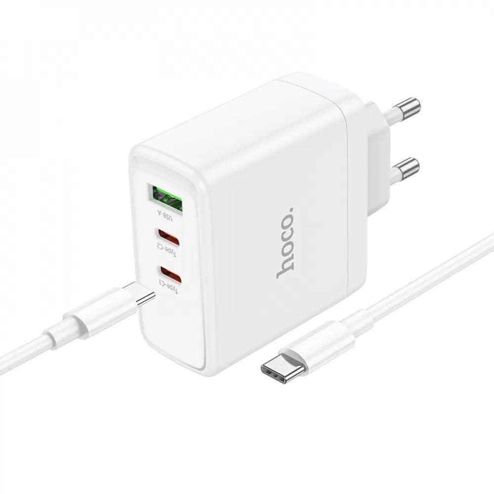 Home Charger | 30W | PD | QC3.0 | C to C Cable (1m) – Hoco N30 – White