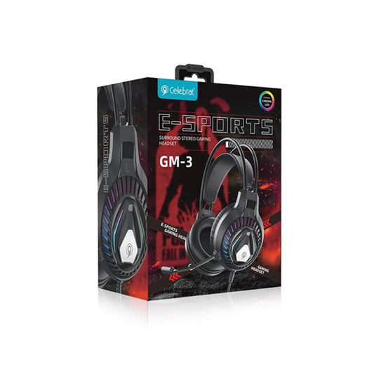 Gaming Headset 3.5mm & USB – Celebrat GM-3 – Black