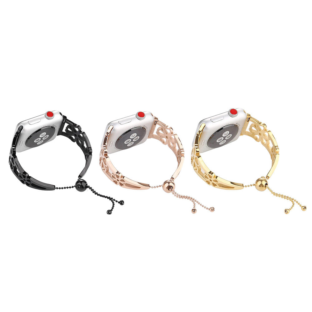 Reminets Steel Series V-Floral Strap – Apple Watch 42 mm | 44mm | 45mm | 49 mm - Gold