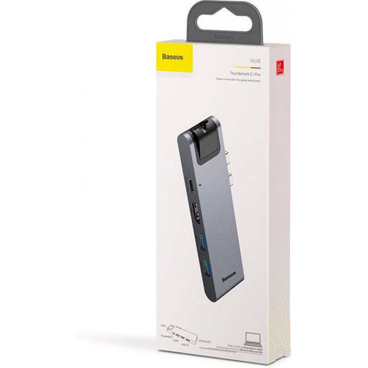 HUB Thunderbolt C – Baseus(CAHUB-L0G) thunderbolt C+Pro Seven-in-one smart HUB docking station – CAHUB-L0G Black