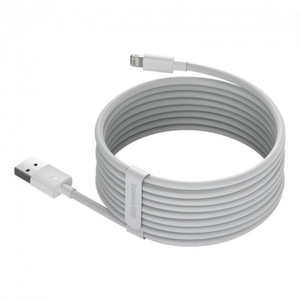 Lightning cable 2.4A (1.5m) - Baseus (TZCALZJ-02) Simple Wisdom (2PCS/Set - TZCALZJ-02 White