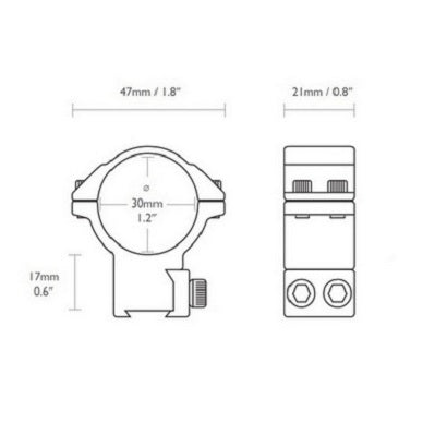 Rings Hawke Reach Forward 30mm/9-11mm/High extension 2" (22123)