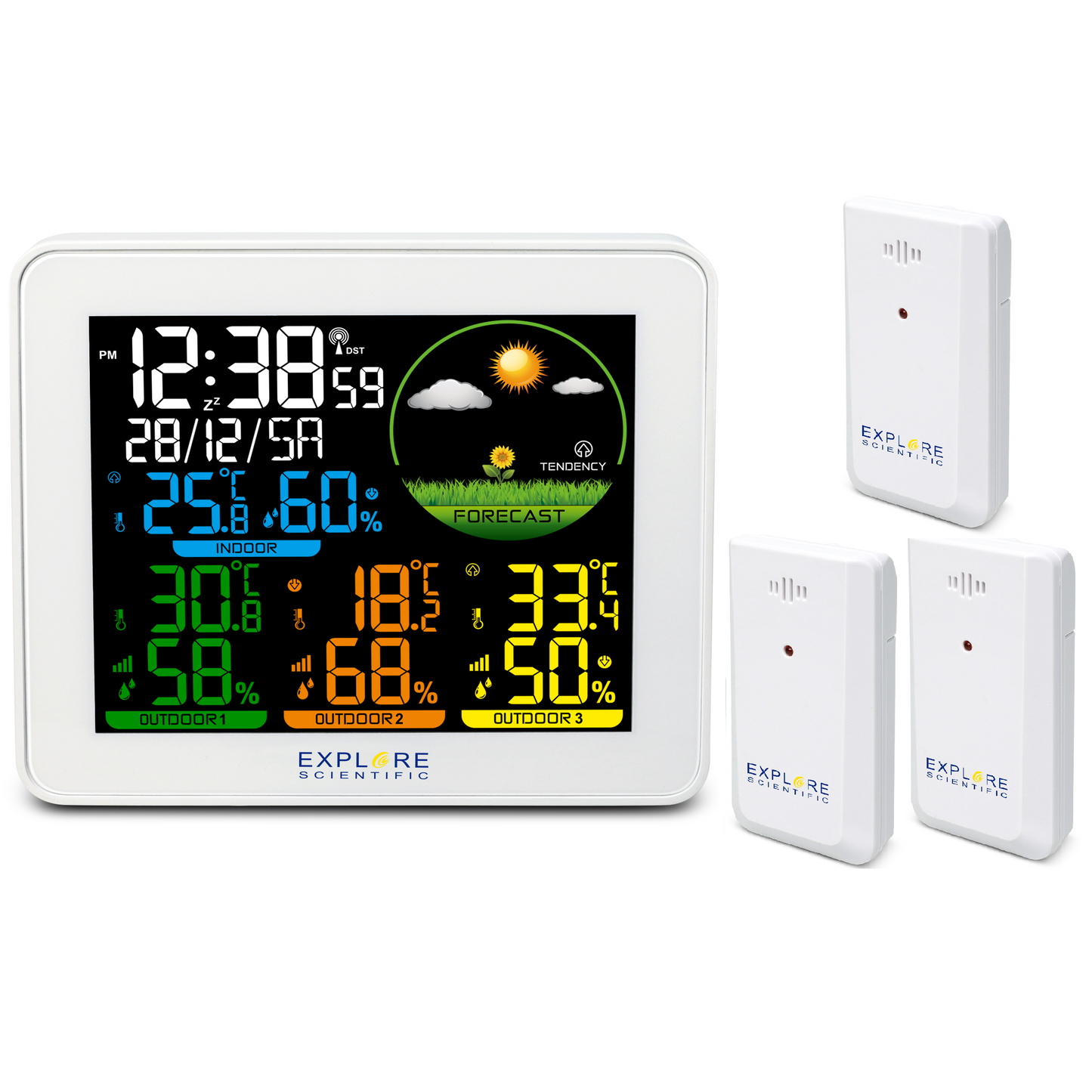 Weather Station Explore Scientific Color 3 sensors (White) (WSH4005GYELC2)