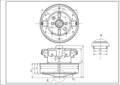 Двигун для пилососа Samsung DJ31-00005H VCM-K40HU (з виступом) D=135/84 mm H=35/102 mm 1560 W