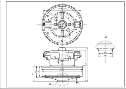 Двигун для пилососа Samsung DJ31-00005H VCM-K40HU (з виступом) D=135/84 mm H=35/102 mm 1560 W