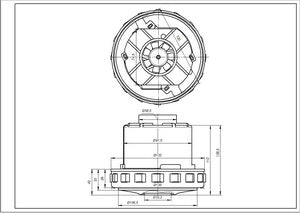 Motor for washing vacuum cleaner Zelmer \ Bosch 00145664 Domel 1600W D=130/92mm H=30/130mm