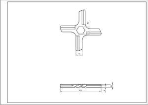 Grinding knife Moulinex MS-4775250 D=46mm s=3mm Hole: hexagonal, flat