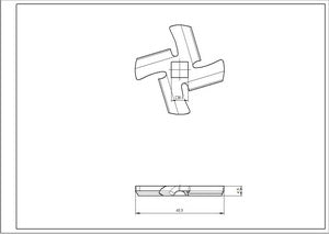 Knife for grinder OR-MG02-26 D=47mm s=5mm Hole=8.6x8.6mm