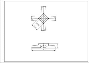 Нож для мясорубки Zelmer 00631383 D=46мм s=9мм Отверстие=9x9мм NR5 ZMMA015X (A861007.00)