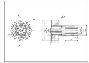 Gear with a shaft for a Braun 67051414 grinder