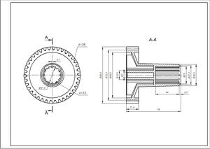 Gear with shaft for Zelmer \ Bosch 00793638 (187.0005) grinder