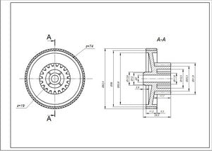 Small gear for a meat grinder Zelmer \ Bosch 187.0003 00793635