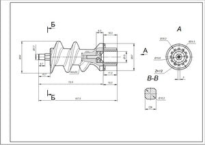 Auger for grinders Zelmer NR5 86.1210 12000130 (for a single-sided knife) assembled with a coupling