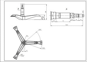 Drum cross section for washing machine Samsung DC97-01115A L=145mm