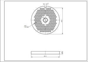 Grid (sieve) shallow for Zelmer \ Bosch NR8 86.3160 00755473 (ZMMA128X) meat grinder