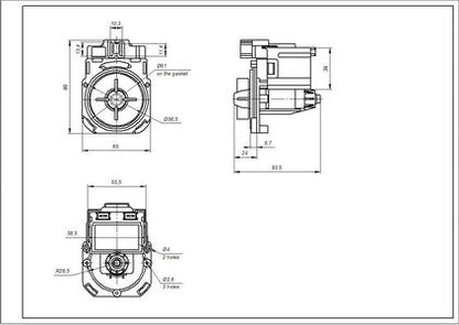 Помпа (насос) для пральної машини Indesit C00266228 Askoll 40 Вт М325 (контакти спарені спереду, на 3 засувки)