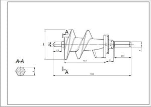 Auger (with sealing ring) for Moulinex XF911101 meat grinder