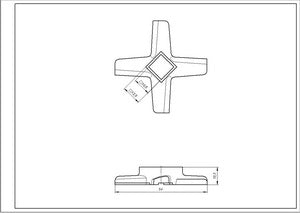 Kenwood grinder Knife KW714431 D=54mm s=10.5mm Hole=10.5x10.5mm