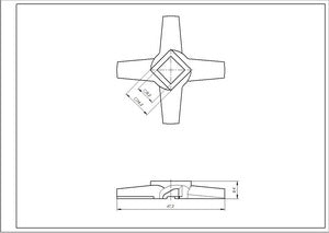 Zelmer grinder Knife 00631383 NR5 86.1007 D=47mm s=9mm Hole=9.5x9.5mm