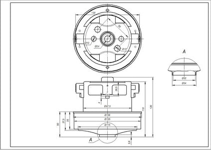 Двигун для пилососа Samsung DJ31-00125C VCM-M30AUAA D=135/98 mm H=35/120 mm 2400 W