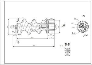 Auger for meat grinder Zelmer \ Bosch 12024514 NR8 86.3140