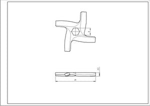 Grinding knife Moulinex SS-192595 D=45mm s=4.5mm Hole: hexagonal, round