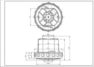 Motor for washing vacuum cleaner DeLonghi 5119110031 Domel 1600W D=131/92mm H=28/129mm