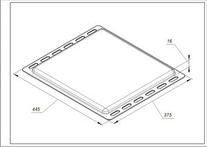 Aluminum tray TRA001 for Whirlpool oven 445x375x16mm 481241838127