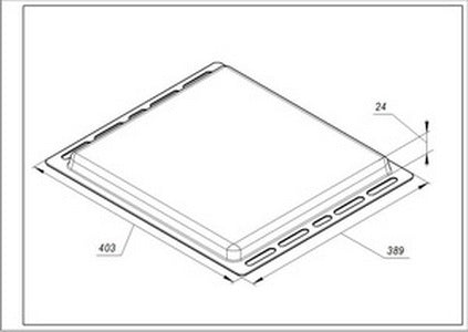 Enameled baking tray for Ariston, Indesit oven 403x389x24mm C00078391