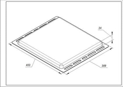 Емальоване деко для духовки Ariston, Indesit 403x389x24mm C00078391