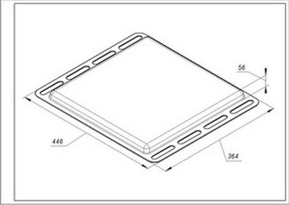 Enameled baking tray for Ariston, Indesit oven 446x364x56mm C00098172