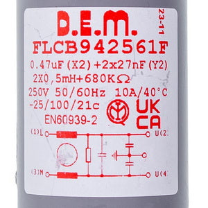 Network filter FLCB942561F for Indesit C00064559 washing machine