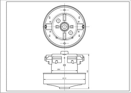 Двигун для пилососа Rowenta RS-RT900070 23150M-L D=112/84 mm H=33/104 mm 2000 W