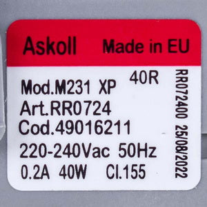 Помпа (насос) для пральної машини Bosch 00144487 Askoll (в зборі) 40 Вт M231XP (контакти роздільні ззаду)