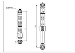 ANSA 90N tank shock absorber for Bosch 00448032 washing machine