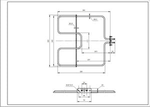 Ardo oven bottom plate 524012200 1600W 230V W=345mm L=360mm